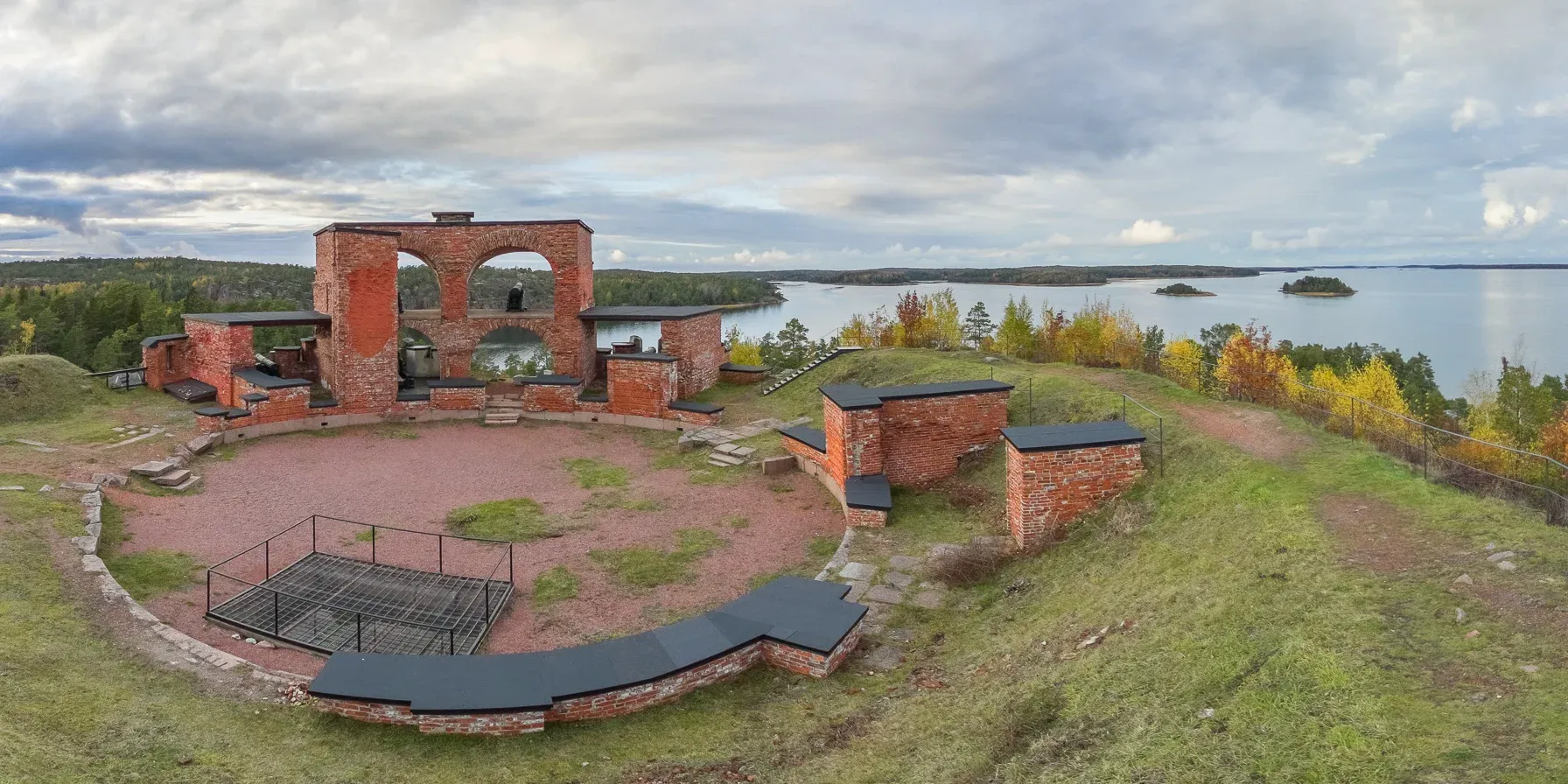 The ruins of Bomarsund fortress in autumn