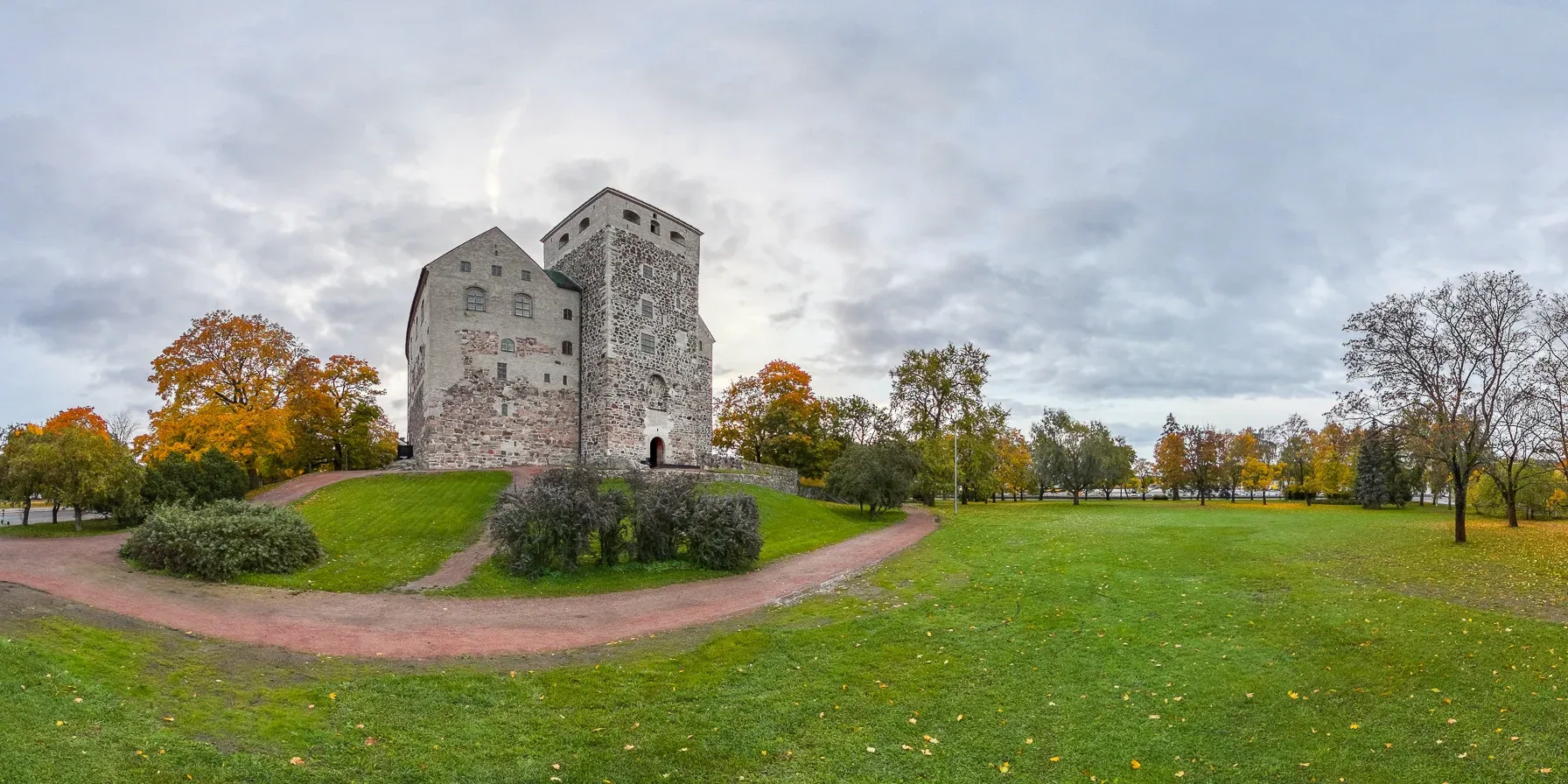 Turku castle courtyard and castle park